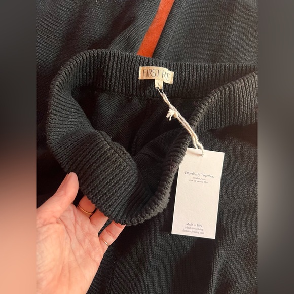 First Rite Black Cotton Knitted Lounge Pant Joggers L - Picture 4 of 6